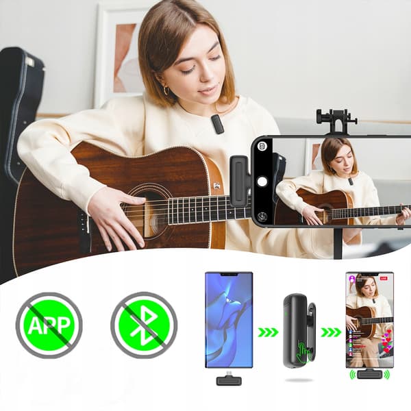 Trådløs USB-C Bluetooth-kondensatormikrofon til Zenwire J13-telefon