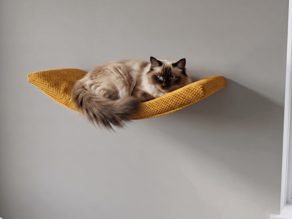 Arc metallhylla för katt 75 cm senapsgrå