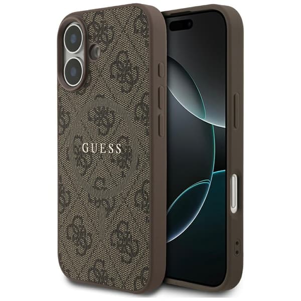 Guess 4G Ring Classic Logo MagSafe-etui til iPhone 17, brunt