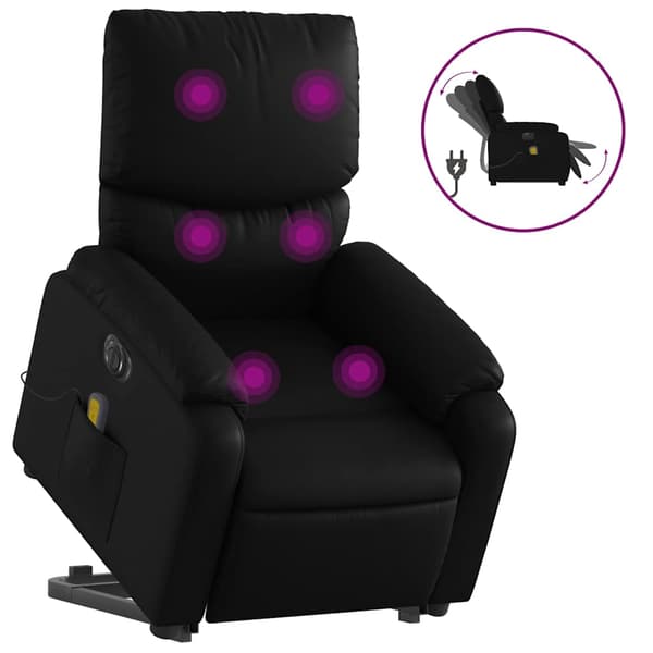 vidaXL elektrisk lænestol med massage, sort