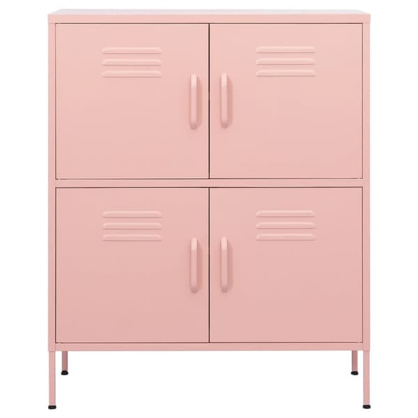 vidaXL skab lyserødt 80x35x101,5 cm stål