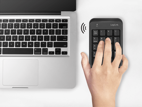 Langaton BT 5.1 -numeronäppäimistö LogiLink musta Bluetooth-näppäimistö