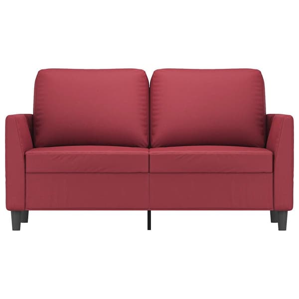 vidaXL 2-sitssoffa vinröd 120 cm konstläder