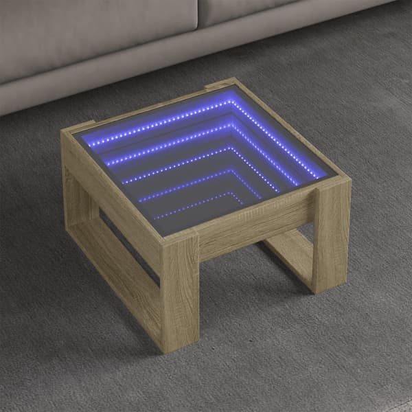 vidaXL Infinity soffbord med LED, Sonoma ek, 50x53x30 cm