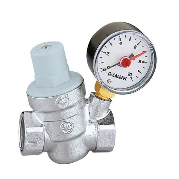 Trykregulator, skrå udførelse, med 1/2 tommer trykmåler