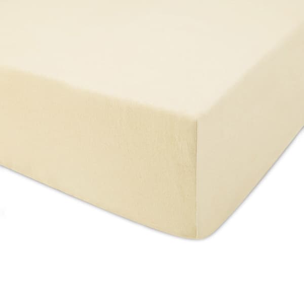 Stræklagen 200x220 elastisk JERSEY 100% BOMULD cremefarvet