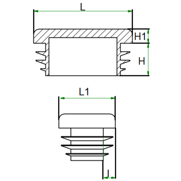 Soikea profiilikorkki 50X30 10 kpl