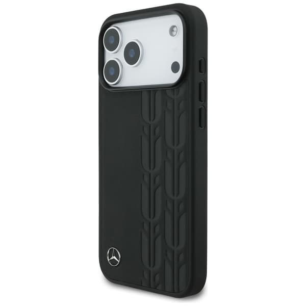 Mercedes Læder Laurbærblade MagSafe-etui til iPhone 17 Pro Max Sort