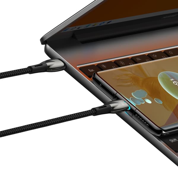 Holdbart, fleksibelt USB-C hurtigopladningskabel 100W 1m sort
