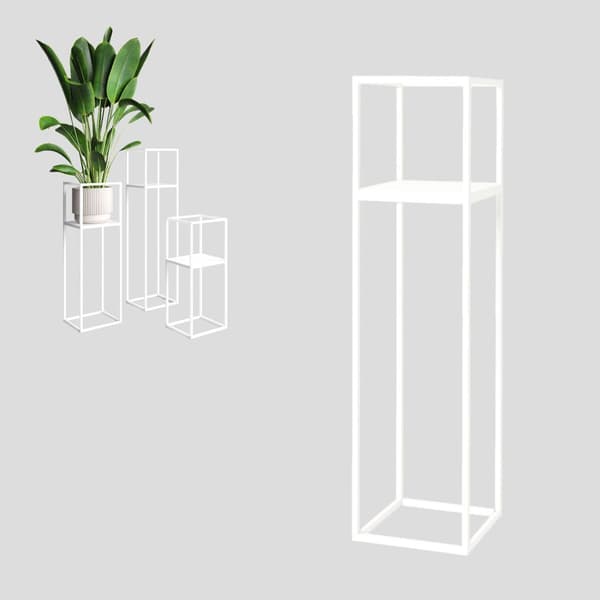 Metall Loft Lille L Vit Blomställning 19x19x77
