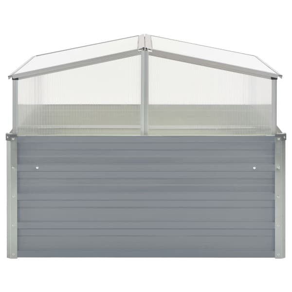 vidaXL drivhus 100 x 100 x 85 cm galvaniseret stål grå