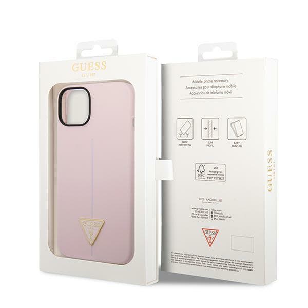 Guess Silikone Trekantet Logo Etui til iPhone 14 Plus, Lilla