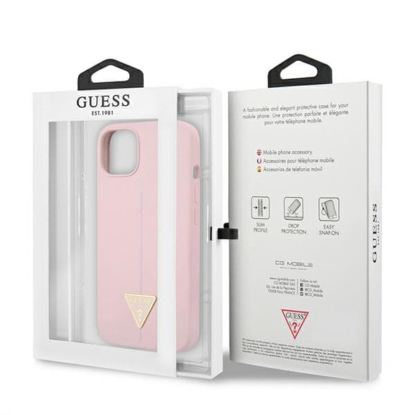Guess Silikone Trekantet Logo Etui til iPhone 13 mini, lilla