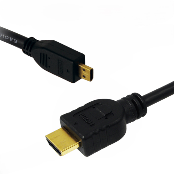 HDMI Micro-D/M til HDMI-A/M kabel, 4K/30 Hz, 2 m, Sort - LogiLink CH0032