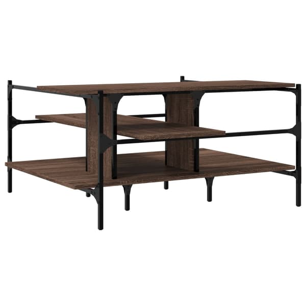 vidaXL sofabord brunt egetræ 100x100x48,5 cm træbaseret