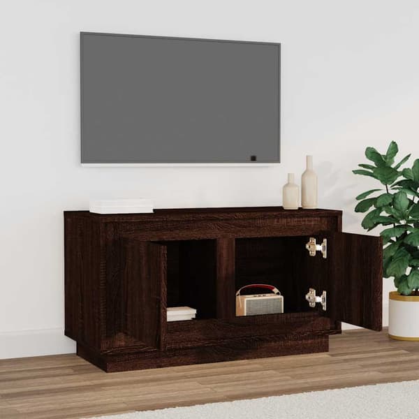 vidaXL TV-bord brunt egetræ 80x35x45 cm