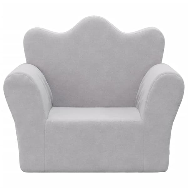 vidaXL børnesofa, lysegrå, blød plys