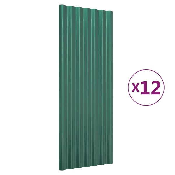 vidaXL Takpaneler, 12 st, pulverlackerat stål, 100x36 cm