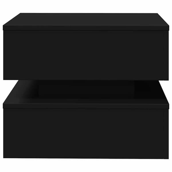 vidaXL sofabord med LED-belysning, sort, 50x50x40 cm