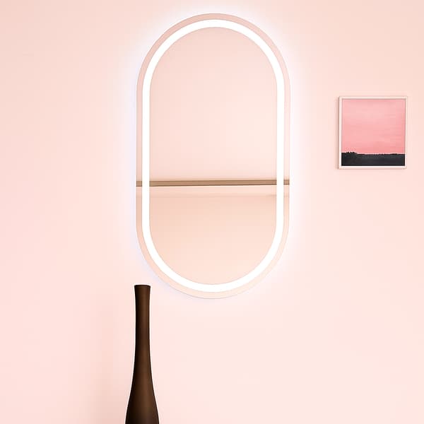 OVAL BADRUMSPEGEL LED-BELYSEN RAMLÖS MARKSPEGEL 55x120 Lunara