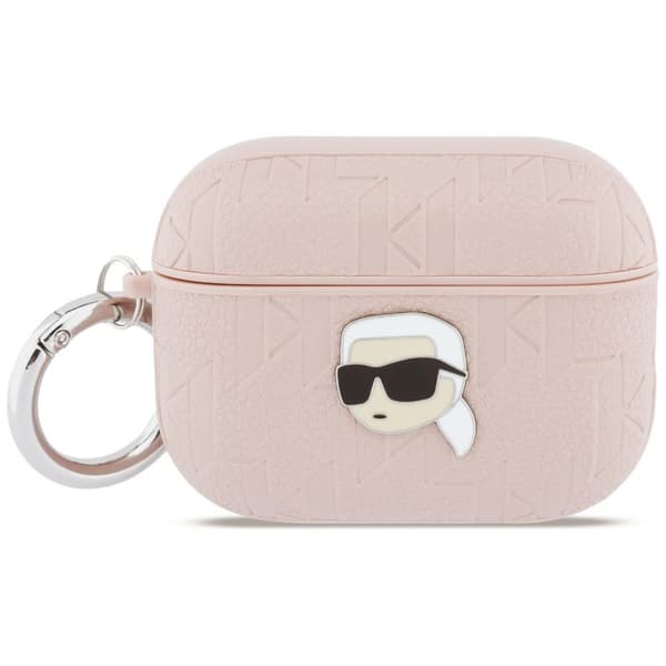 Karl Lagerfeld Monogram Karl Head-etui til AirPods Pro 3, lyserød
