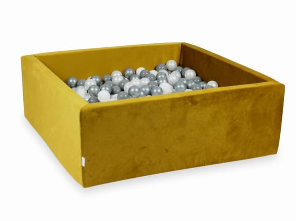 Torr bollhav 600 bitar 110x110x40 Sammet guld: vit, silver, pärlfärgad, grå