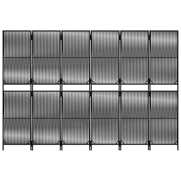 vidaXL 6-panelsskärm, svart, polyrotting