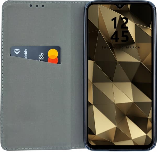 SMART RÖTT BOKFODRAL MED FLIK Samsung Galaxy A22 4G+ GLAS
