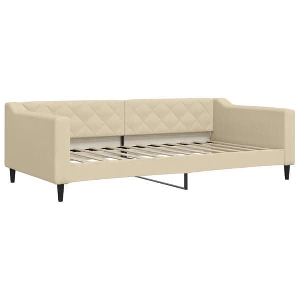 vidaXL Bäddsoffa krämfärgad 100x200 cm tygklädd