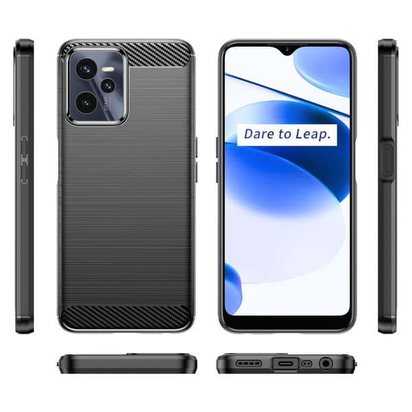 Etui til Realme C35, Karbon, Sort