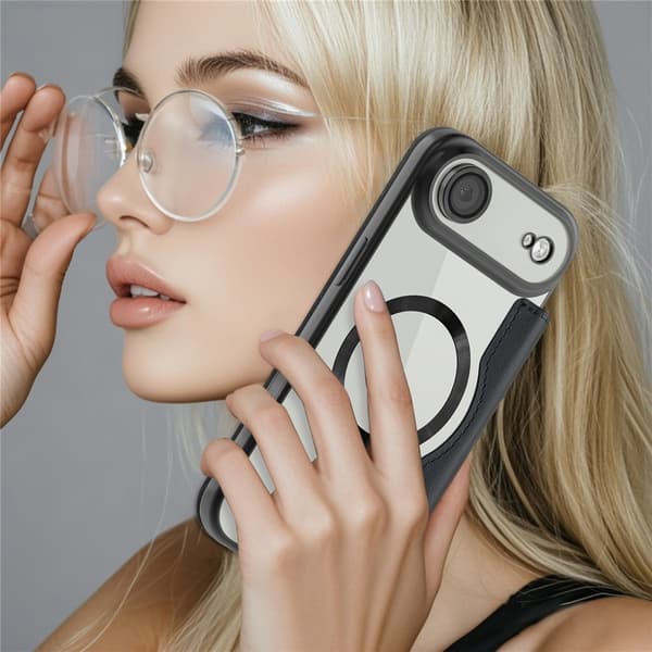 iPhone Air Flip-etui, RFID-pung MagSafe med kamerabeskyttelse, sort