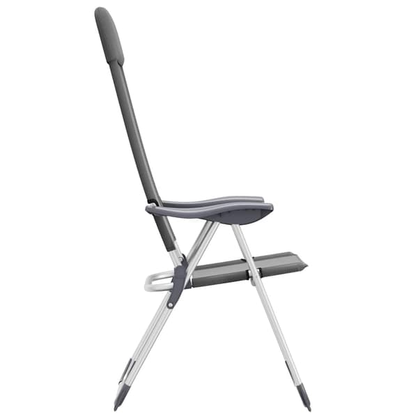 vidaXL Hopfällbara campingstolar, set om 4, grå, aluminium