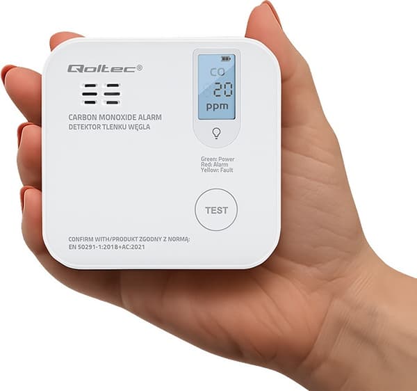 Qoltec trådlös kolmonoxidsensor 85dB LED