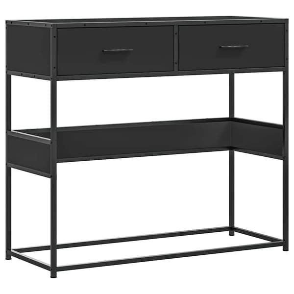 vidaXL konsolbord, sort, 90x35x80 cm, træbaseret materiale