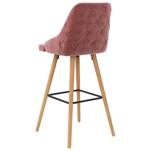 vidaXL Barstolar, set om 2, rosa, klädda i sammet