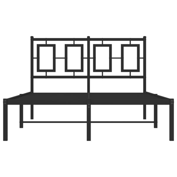 vidaXL metalsengestel med hovedgærde sort 120x190 cm