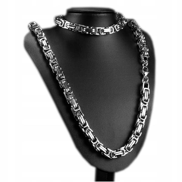 KEDJA Silver Herrhalsband Kunglig Byzantinsk + GRATIS