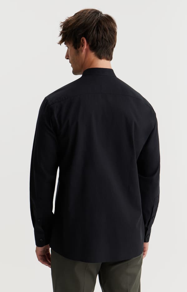 Sort slim fit skjorte XXL