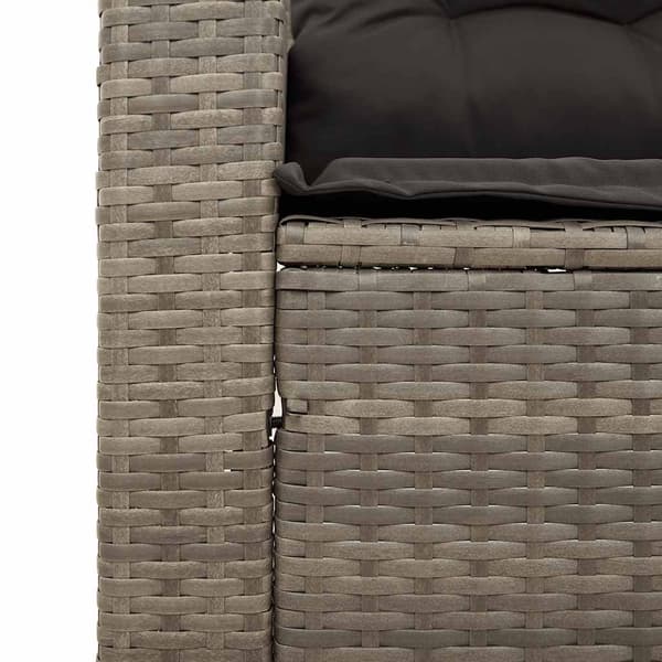 vidaXL 3-osainen puutarhasohva tyynyillä harmaa polyrottinki