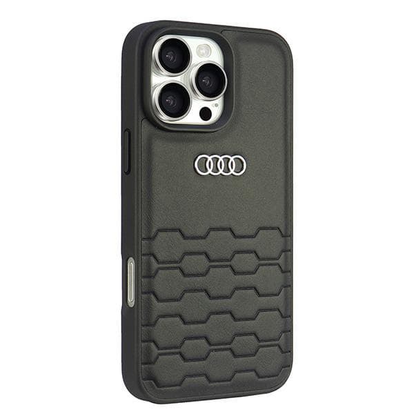 Audi kunstlædercover til iPhone 16 Pro Max, sort
