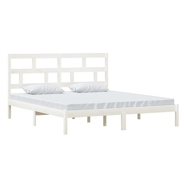 vidaXL Sängram vit 180x200 cm massivt trä