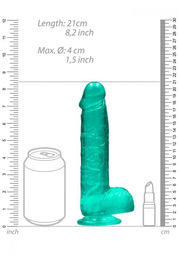 Realistinen dildo kiveksillä 8/21 cm