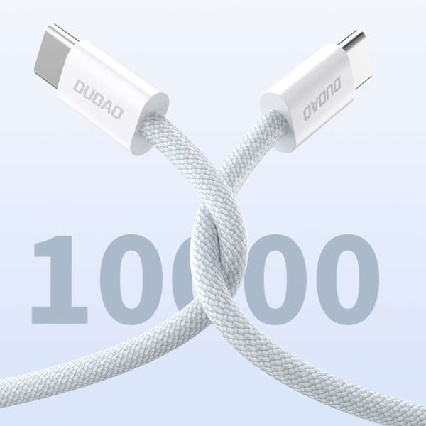 Holdbart UCB-C PD 60W Kulfiberflettet Kabel 1m Lyseblå