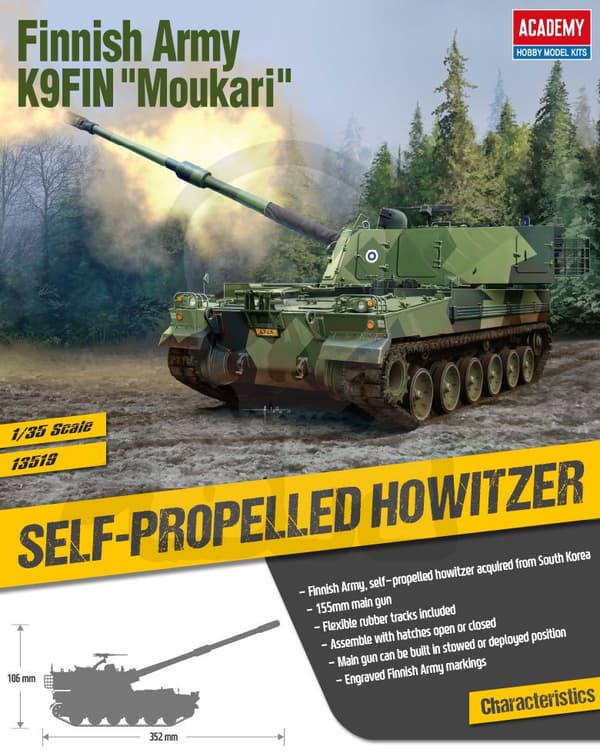 ACAD-13519 K9FIN Moukari pistol haubits 1:35