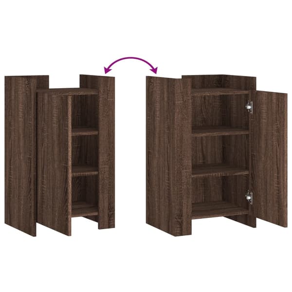 vidaXL skab brunt egetræ 45x35x75 cm træbaseret materiale