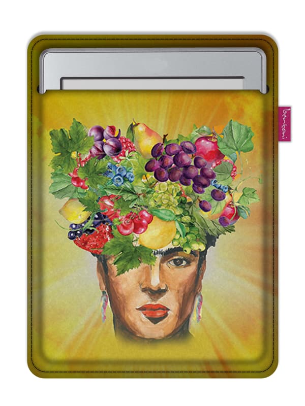 Arco Design 6-7" e-boksfodral - EcoFilc, Fructa-tryck, Grå, Passar Kindle / PocketBook