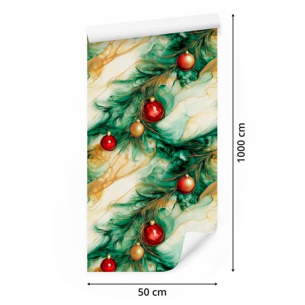 Musteenvihreä, pullonvihreä ja kermanvärinen tapetti 50x1000 cm