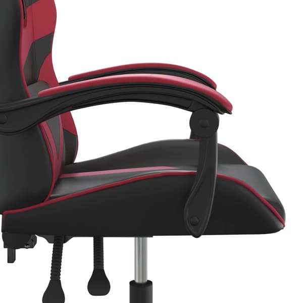 vidaXL Gamingstol, svart och vinröd, konstläder
