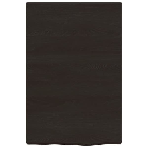vidaXL hylde mørkebrun 40x60x(2-4) cm egetræsfinish
