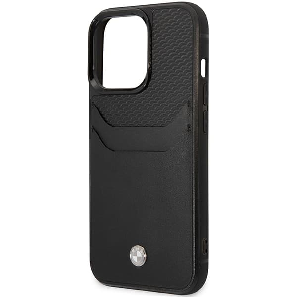 BMW Læderetui med Kortholder til iPhone 14 Pro, Sort